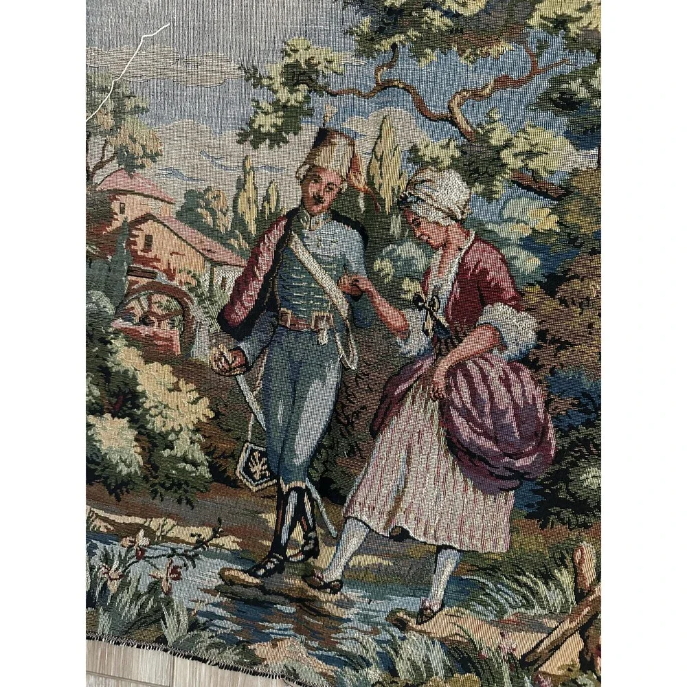 Vintage Aubusson Style French Tapestry “Courting”